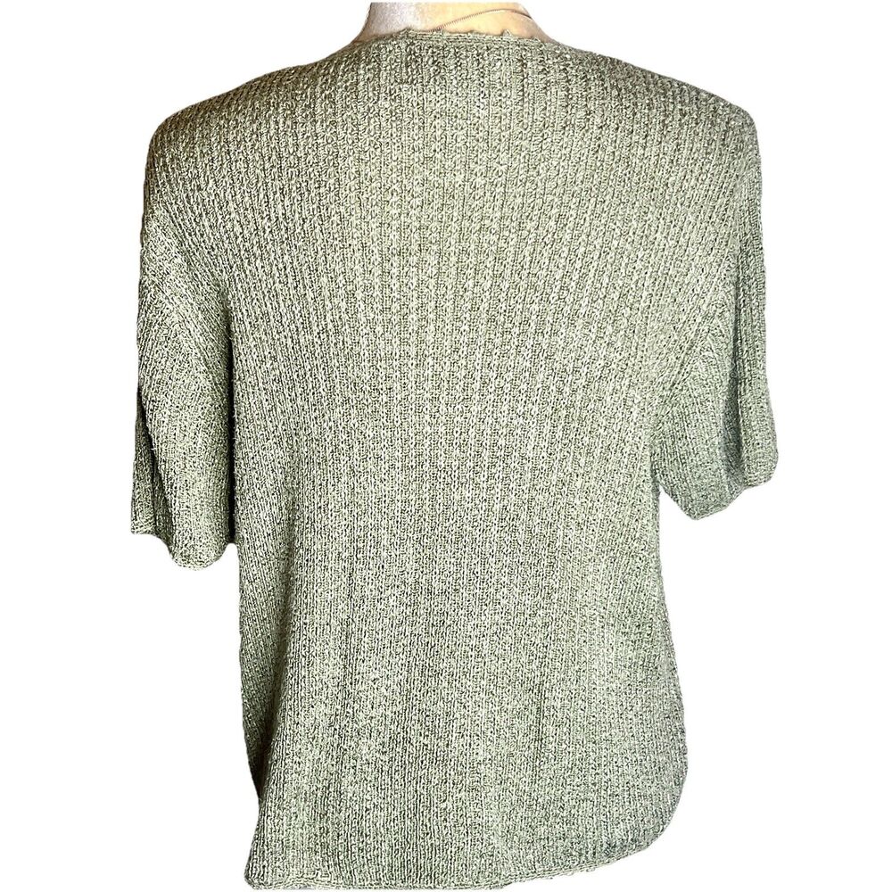 Prophecy By Sag Harbor Silk Blend Top Blouse Size L Knit Short Sleeves Buttons - Picture 5 of 7